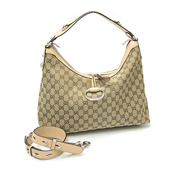 グッチ GUCCI バッグ コピー ショルダーバッグ 232961 FWCGN 9782 GGキャンバス ICON BIT アイコン ホースビット ホーボ ベージュ/エボニー/サンド